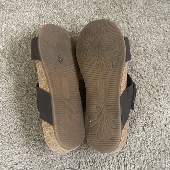 Eurosoft Sandal Womens 9M Brown Gianetta Open Toe Slip On Casual Faux Leather - Picture 5 of 6